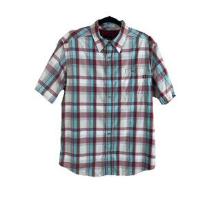 Marmot Men's Asheboro Button Down Shirt Lightweight Plaid Camp Short Sleeve M